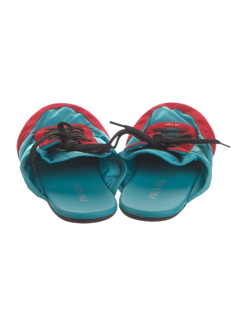 Prada Nylon Colorblock Pattern Mules