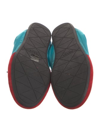 Prada Nylon Colorblock Pattern Mules
