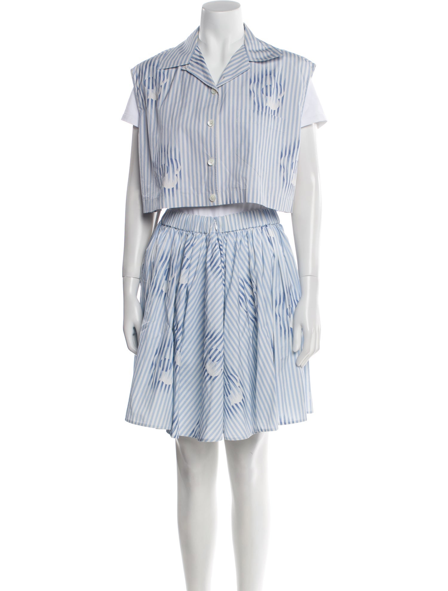 Prada 2022 Striped Skirt Set