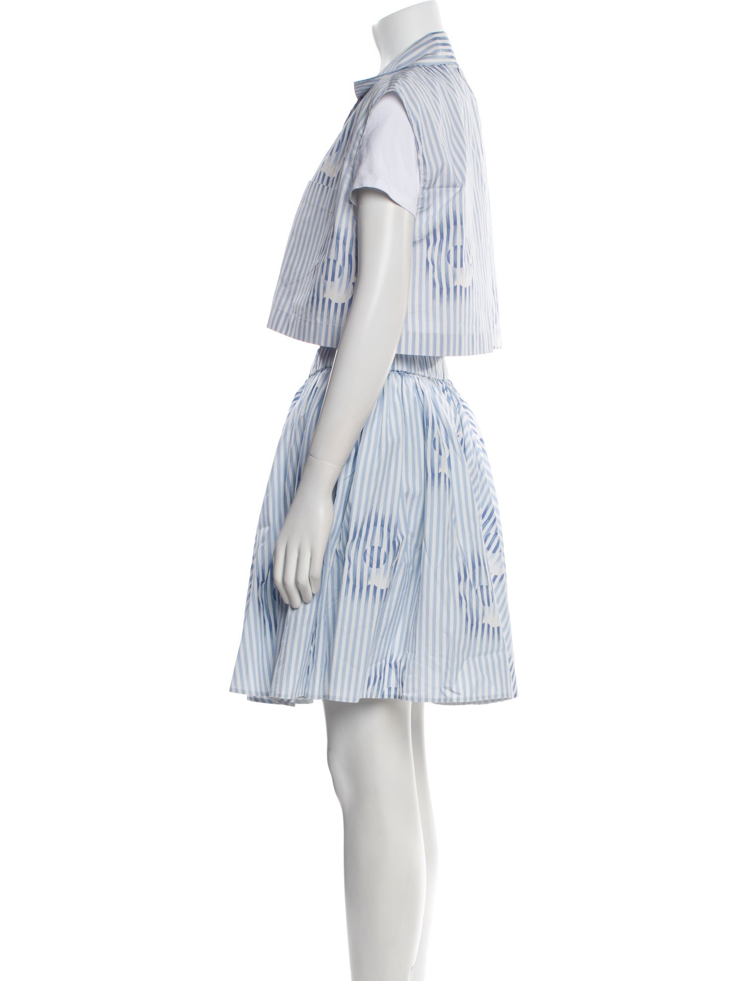 Prada 2022 Striped Skirt Set