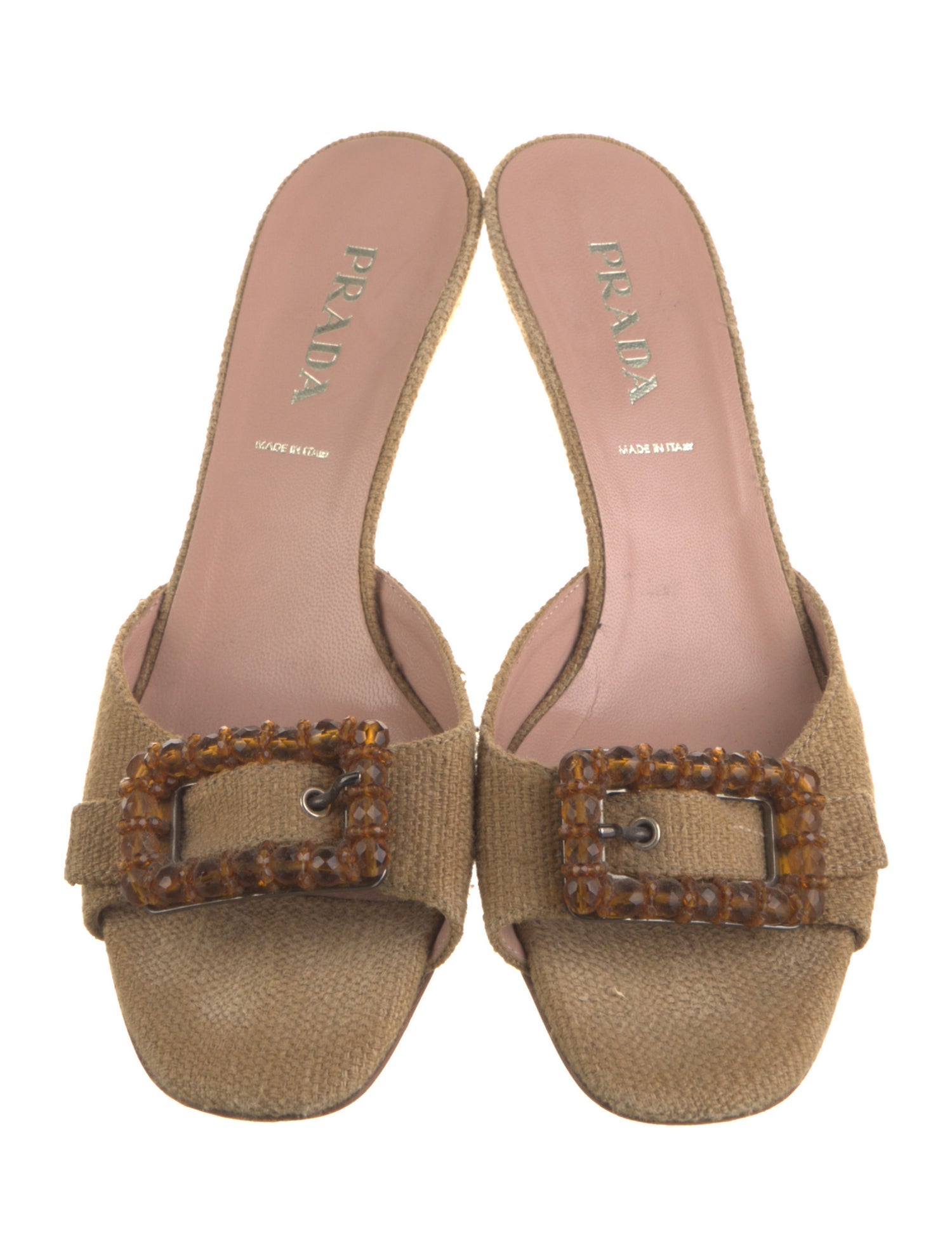 Prada Beaded Accents Sandals