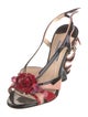 Prada Patent Leather Patterned Slingback Sandals