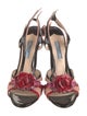 Prada Patent Leather Patterned Slingback Sandals