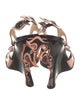 Prada Patent Leather Patterned Slingback Sandals
