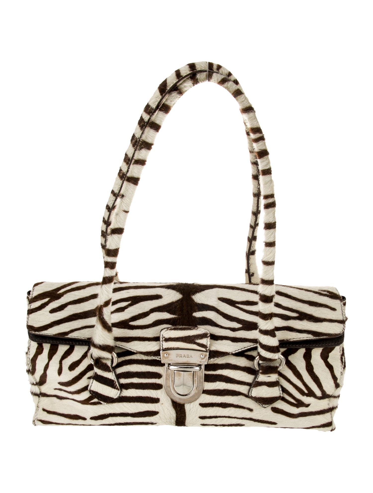 Prada Enameled Metal Triangle Easy