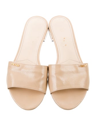 Prada Saffiano Leather Saffiano Leather Slides