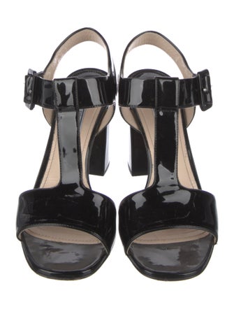 Prada Patent Leather T-Strap Sandals