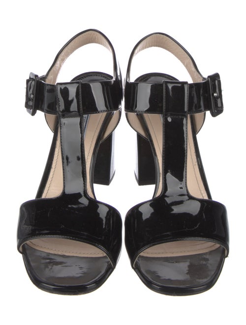 Prada Patent Leather T-Strap Sandals