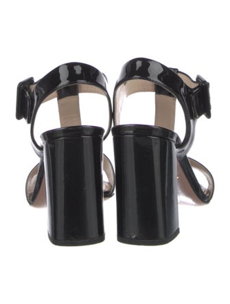 Prada Patent Leather T-Strap Sandals
