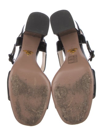Prada Patent Leather T-Strap Sandals