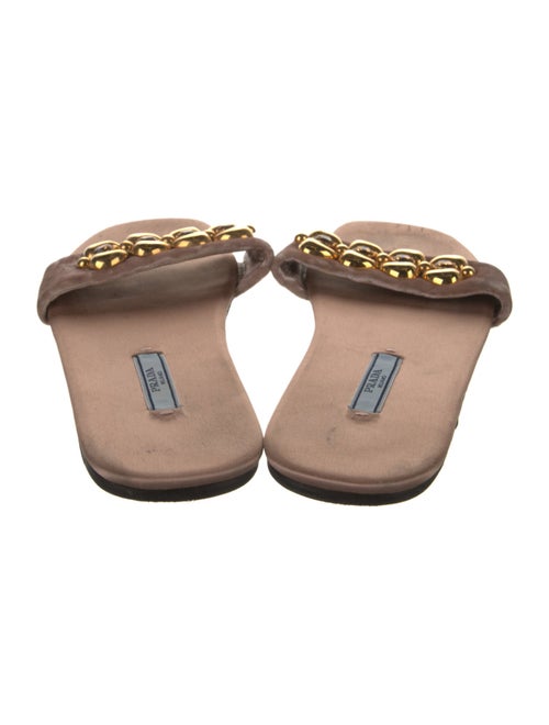 Prada Velvet Studded Accents Slides