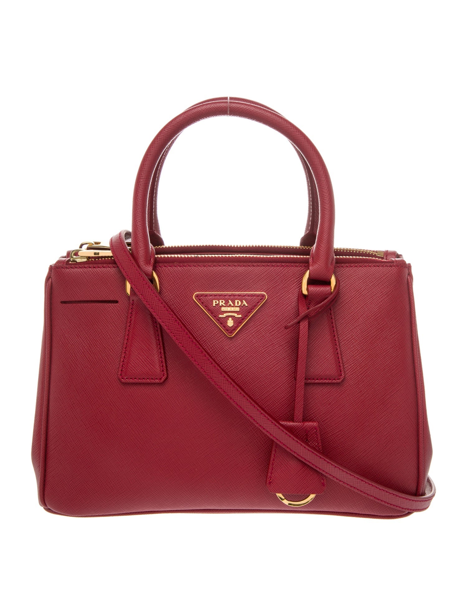 Prada Saffiano Lux Leather Galleria Double Zip Small