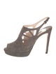 Prada Suede Cutout Accent Slingback Pumps