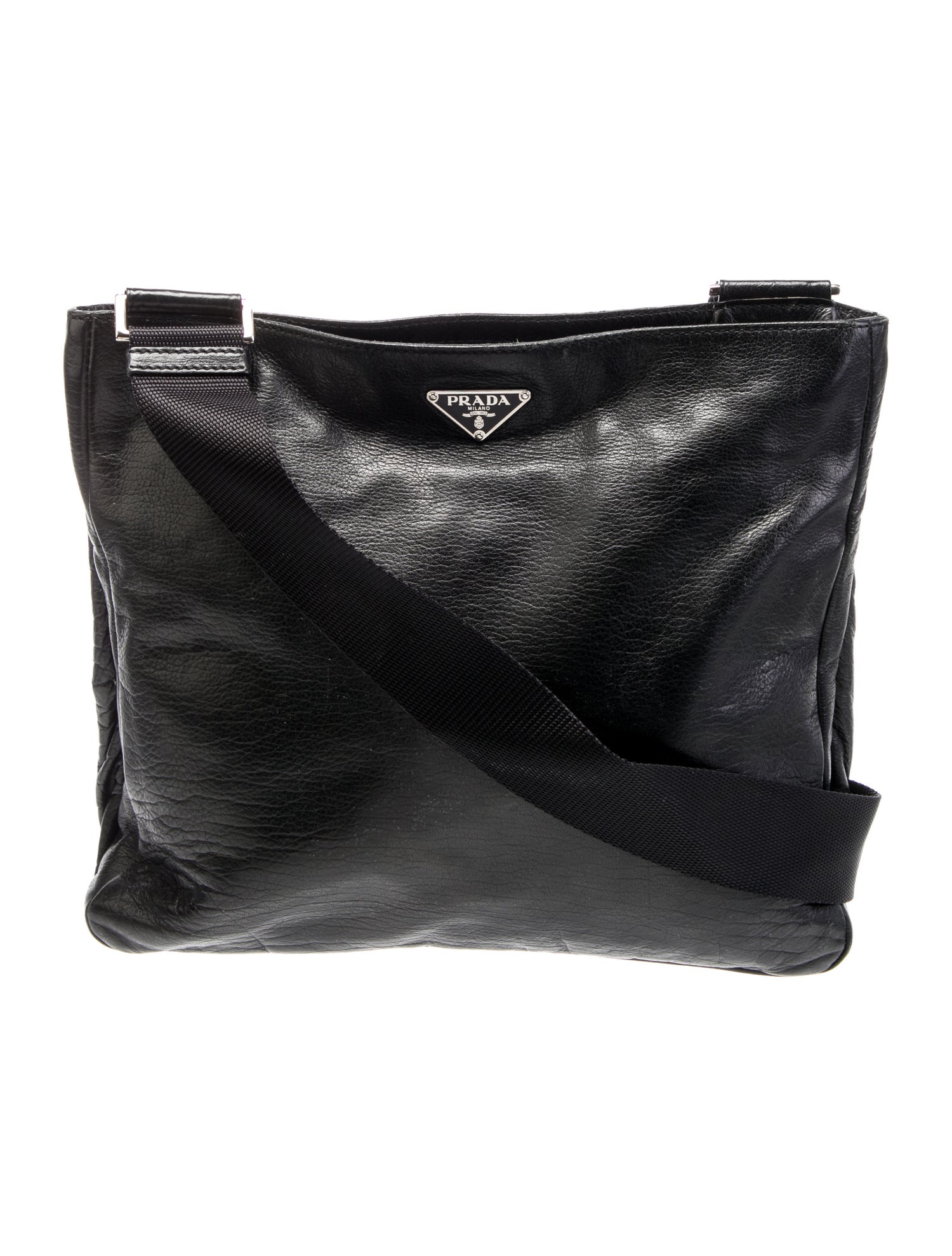 Prada Enameled Metal Triangle Bufalo