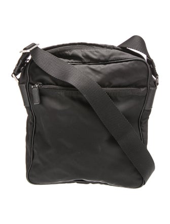 Prada Enameled Metal Triangle Messenger Bag