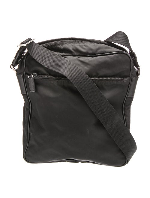 Prada Enameled Metal Triangle Messenger Bag