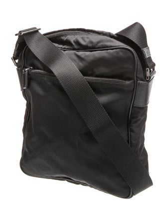 Prada Enameled Metal Triangle Messenger Bag