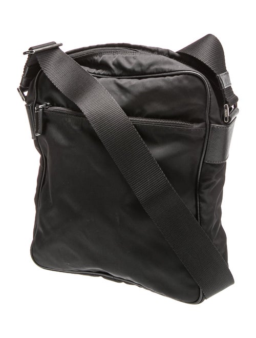 Prada Enameled Metal Triangle Messenger Bag