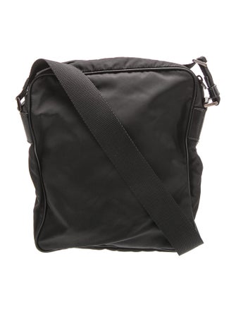 Prada Enameled Metal Triangle Messenger Bag