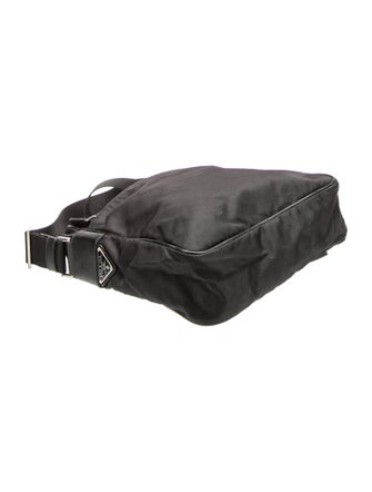 Prada Enameled Metal Triangle Messenger Bag