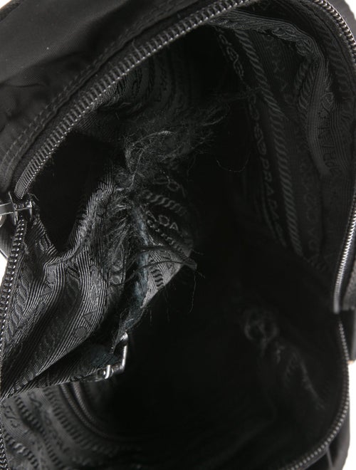 Prada Enameled Metal Triangle Messenger Bag