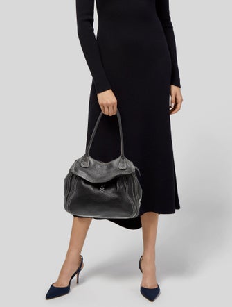 Prada Enameled Metal Triangle Moon