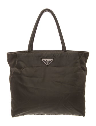 Prada Enameled Metal Triangle Top Handle Bag