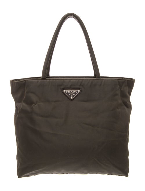 Prada Enameled Metal Triangle Top Handle Bag