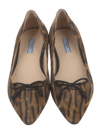 Prada Suede Animal Print Flats