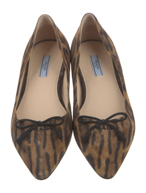 Prada Suede Animal Print Flats