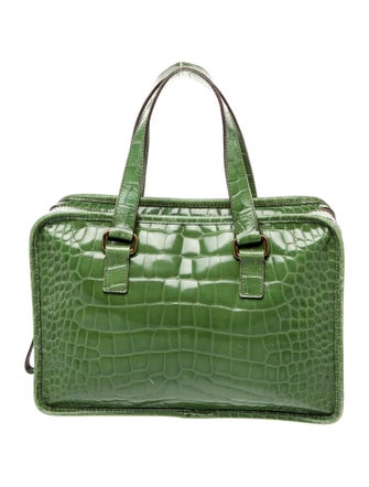 Prada Embossed Leather Top Handle Bag