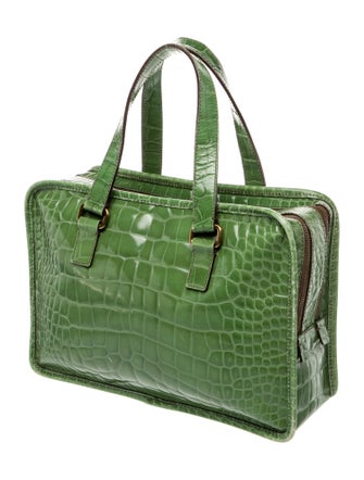 Prada Embossed Leather Top Handle Bag