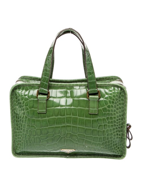 Prada Embossed Leather Top Handle Bag