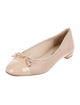 Prada Leather Bow Accents Ballet Flats