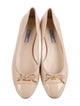 Prada Leather Bow Accents Ballet Flats
