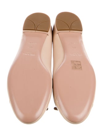 Prada Leather Bow Accents Ballet Flats