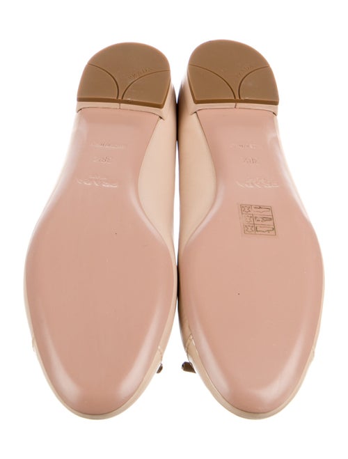 Prada Leather Bow Accents Ballet Flats