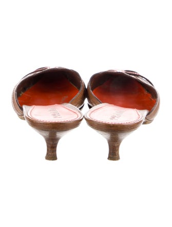 Prada Leather Colorblock Pattern Mules