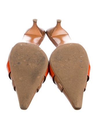 Prada Leather Colorblock Pattern Mules