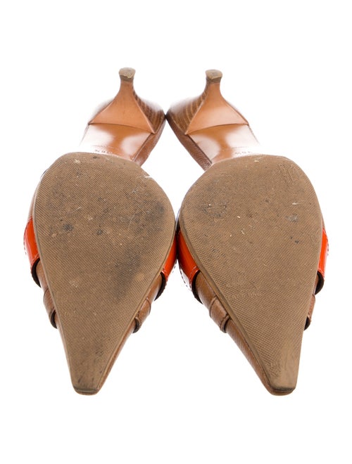 Prada Leather Colorblock Pattern Mules