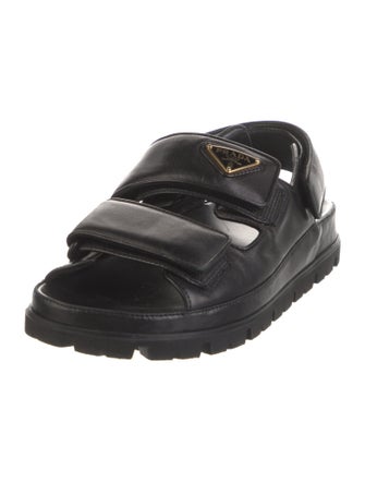 Prada Quilted Pattern Leather Slingback Sandals