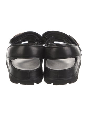 Prada Quilted Pattern Leather Slingback Sandals