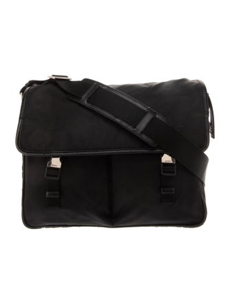 Prada Enameled Metal Triangle Messenger Bag