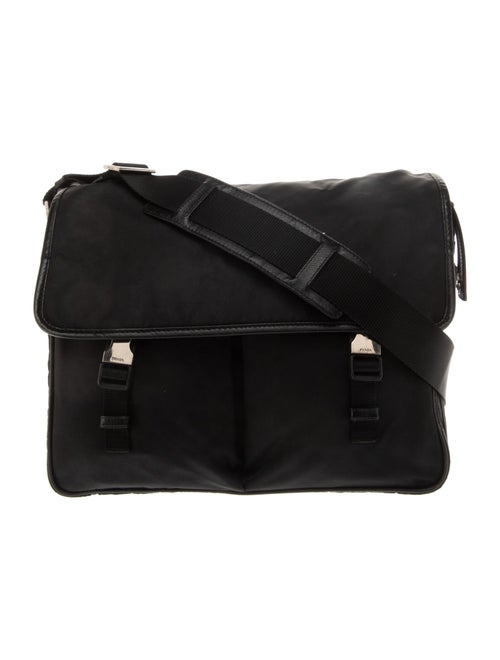 Prada Enameled Metal Triangle Messenger Bag