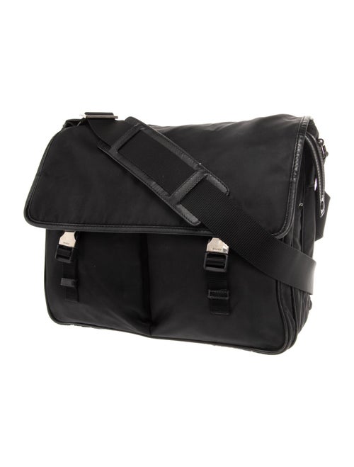 Prada Enameled Metal Triangle Messenger Bag