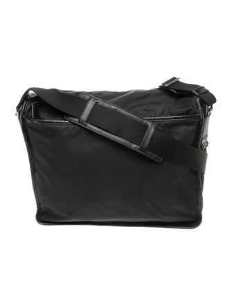 Prada Enameled Metal Triangle Messenger Bag