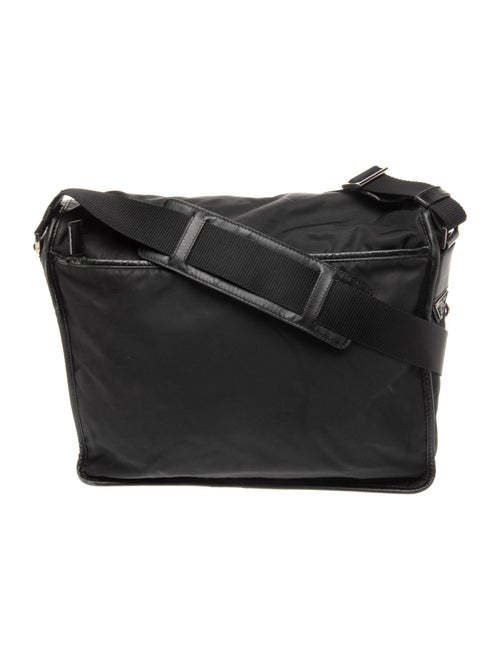 Prada Enameled Metal Triangle Messenger Bag