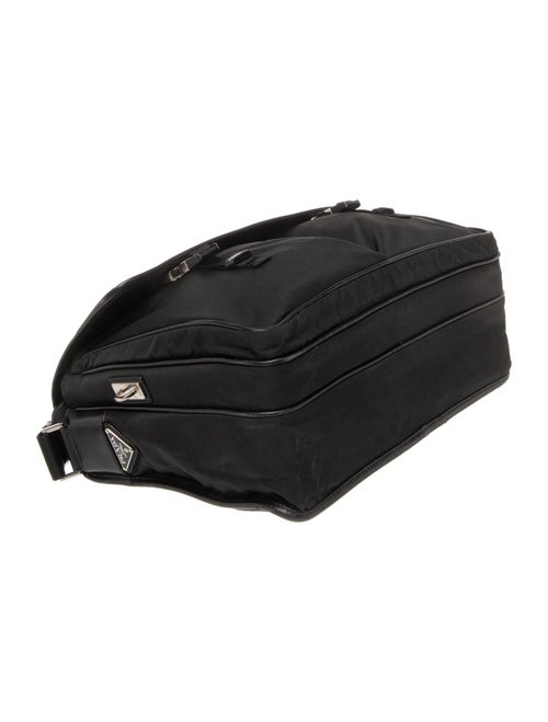 Prada Enameled Metal Triangle Messenger Bag