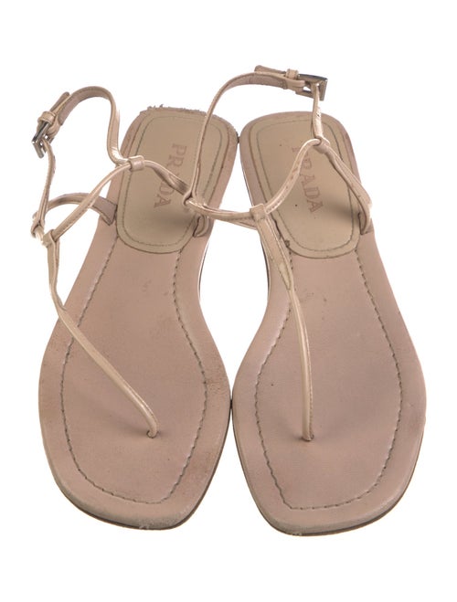 Prada Patent Leather T-Strap Sandals