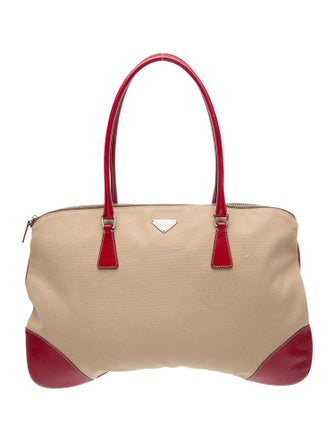 Prada Enameled Metal Triangle Tote